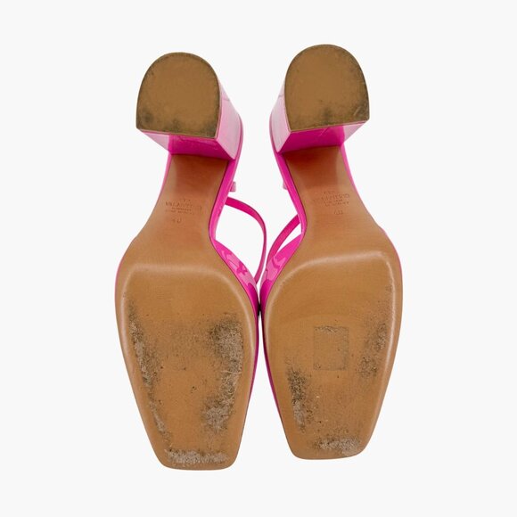 Valentino Garavani One Stud Pumps Pink Patent Leather Block Heel Size 40 US 10 - Picture 13 of 15